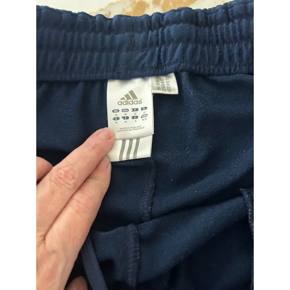 Adidas Track Pants Mens Blue White Stripe Y2K Retro Athletic Straight Vintage